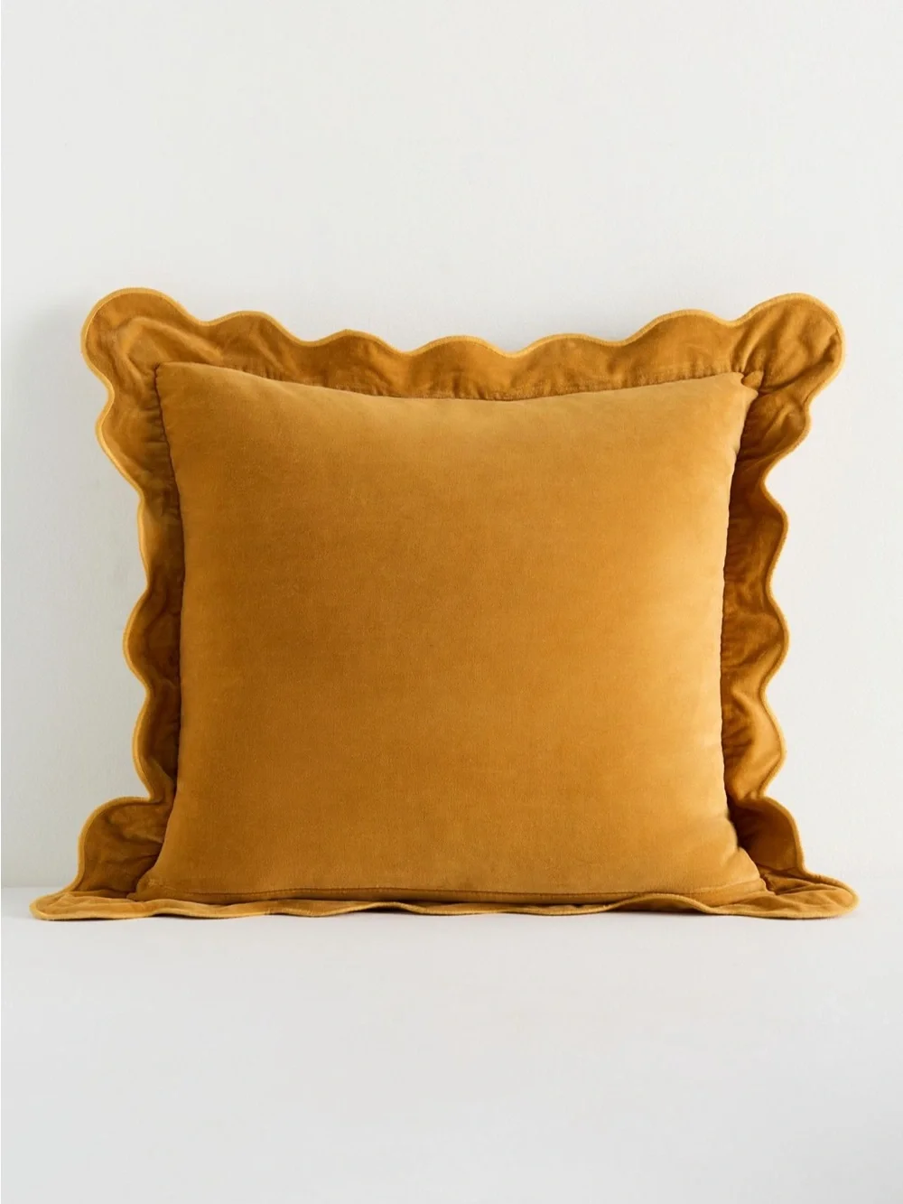 Anthropologie Gwendolyn Jacquard Floral Scalloped Trim Pillow